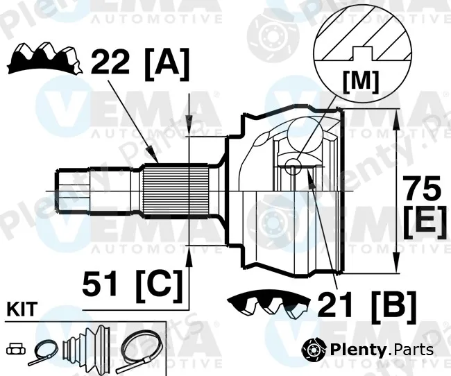Vema 18759 — Joint Kit, drive shaft