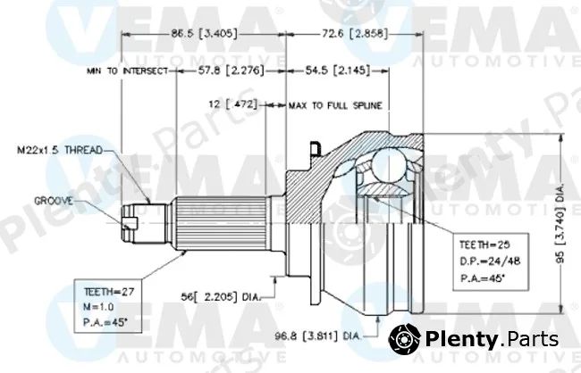 Vema 18561 — Joint Kit, drive shaft