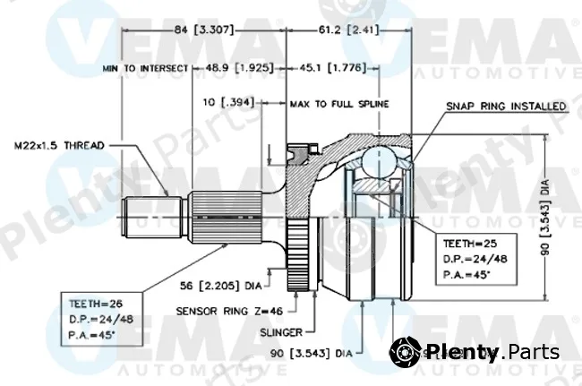 Vema 18414 — Joint Kit, drive shaft