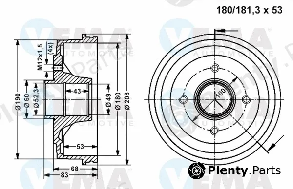Vema 800834 — Brake Drum