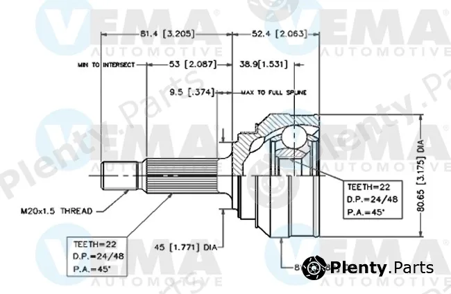 Vema 18219 — Joint, propshaft
