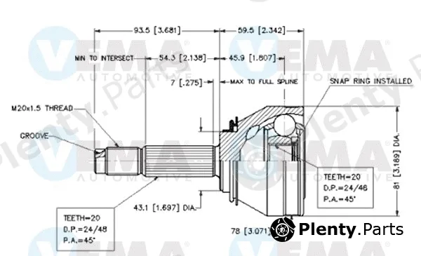 Vema 18200 — Joint Kit, drive shaft