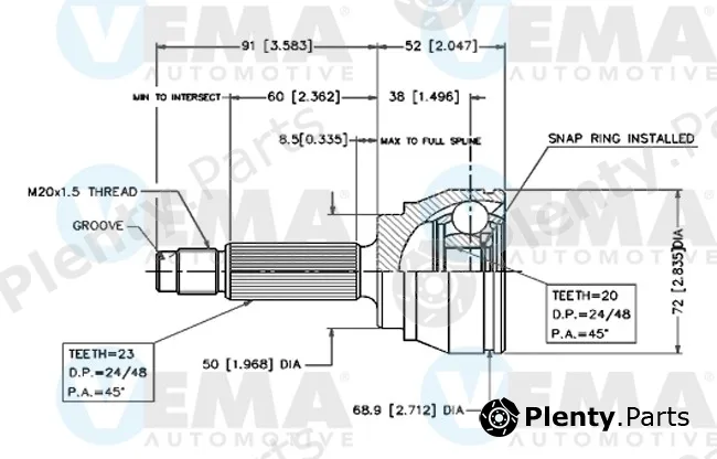 Vema 18211 — Joint, propshaft