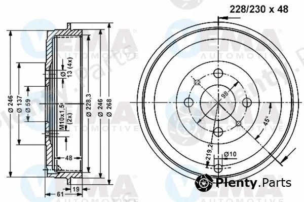 Vema 801178 — Brake Drum