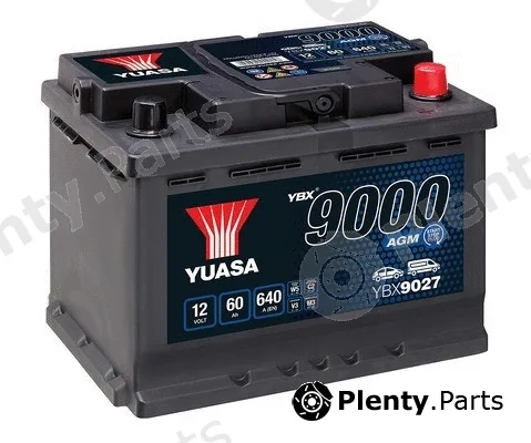 Yuasa YBX9027 — Starter Battery YBX9000 AGM Start Stop Plus Batteries