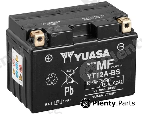 Yuasa YT12A-BS — Starter Battery Maintenance Free