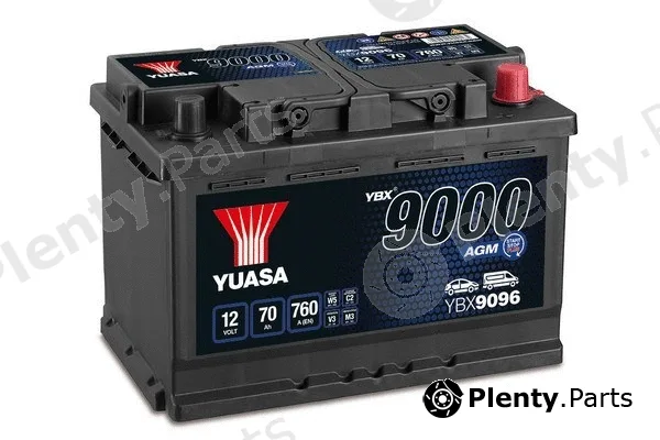 Yuasa YBX9096 — Starter Battery YBX9000 AGM Start Stop Plus Batteries