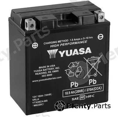 Yuasa YTX20CH-BS — Starter Battery High Performance Maintenance Free