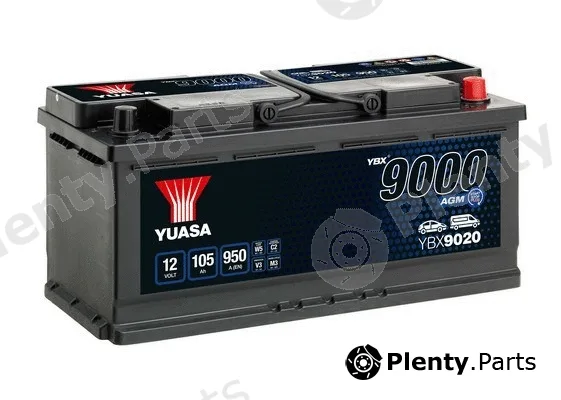 Yuasa YBX9020 — Starter Battery YBX9000 AGM Start Stop Plus Batteries