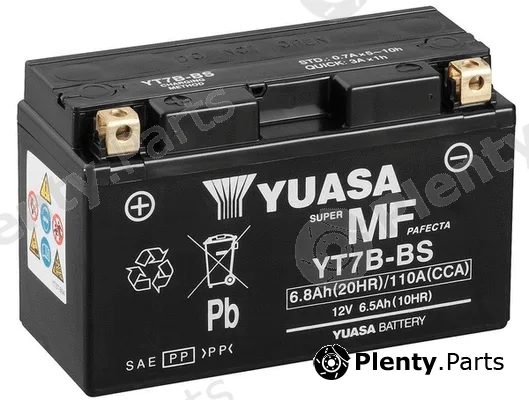 Yuasa YT7B-BS — Starter Battery Maintenance Free
