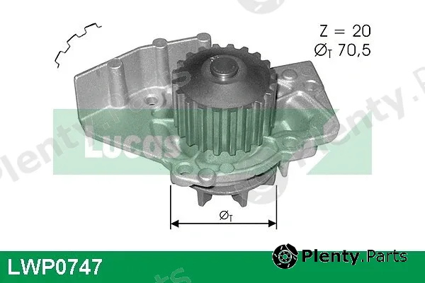 Lucas LWP0747 — Water Pump, engine cooling