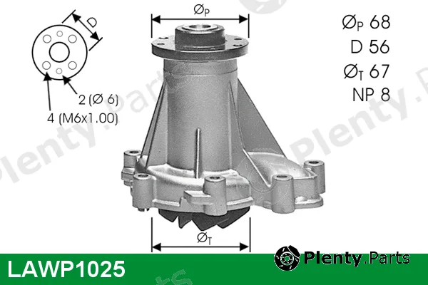 Lucas LAWP1025 — Water Pump, engine cooling