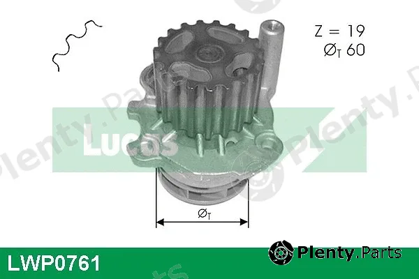 Lucas LWP0761 — Water Pump, engine cooling