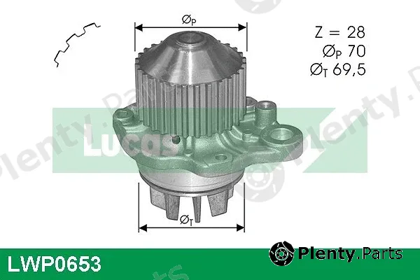 Lucas LWP0653 — Water Pump, engine cooling
