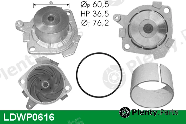 Lucas LDWP0616 — Water Pump, engine cooling