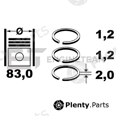 Et Engineteam R1010550 — Piston Ring Kit
