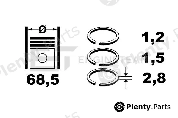 Et Engineteam R1001200 — Piston Ring Kit