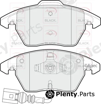 Apec PAD1313B — Brake Pad Set, disc brake Apec Black