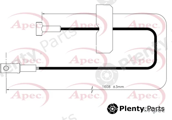 Apec CAB1796 — Cable Pull, parking brake Apec