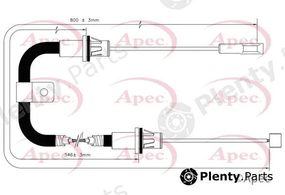 Apec CAB1745 — Cable Pull, parking brake Apec