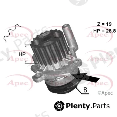 Apec AWP1045 — Water Pump, engine cooling Apec
