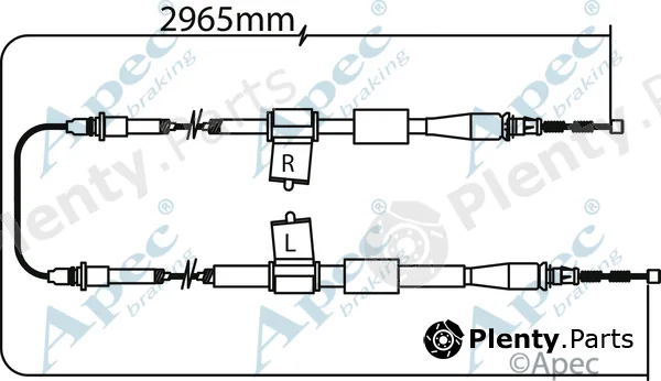 Apec CAB1274 — Cable Pull, parking brake Apec