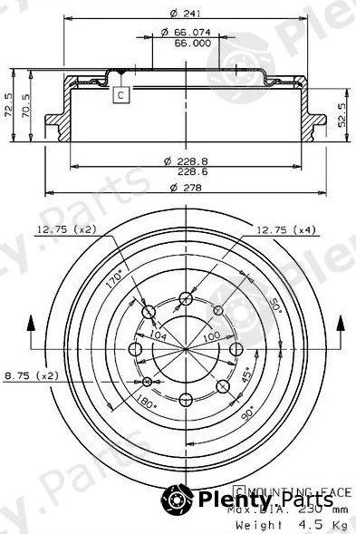 Villar 627.0075 — Brake Drum