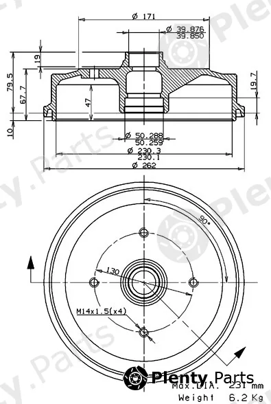 Villar 627.0160 — Brake Drum