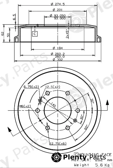 Villar 627.0158 — Brake Drum