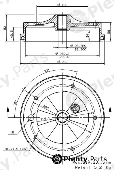Villar 627.0222 — Brake Drum
