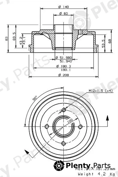 Villar 627.0035 — Brake Drum
