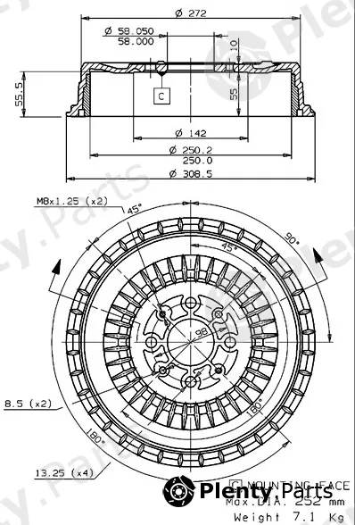 Villar 627.0067 — Brake Drum