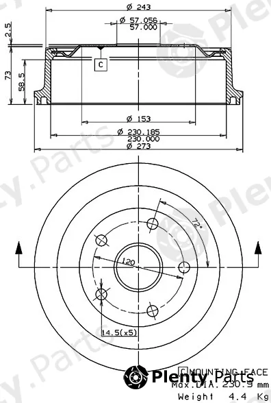 Villar 627.0171 — Brake Drum
