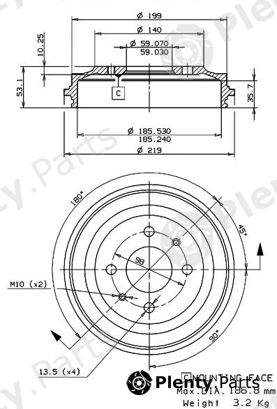 Villar 627.0019 — Brake Drum