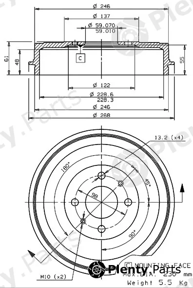 Villar 627.0058 — Brake Drum