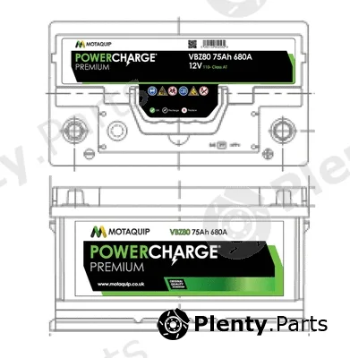 Motaquip VBZ80 — Starter Battery Powercharge Premium