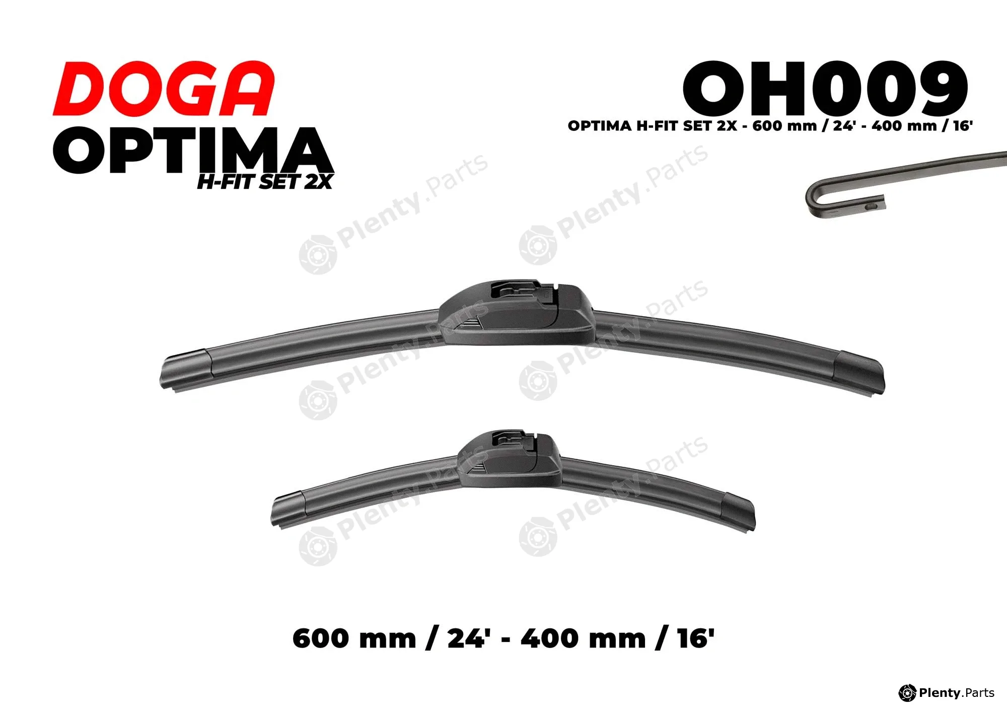 Doga OH009 — Wiper Blade OPTIMA H-FIT SET 2X
