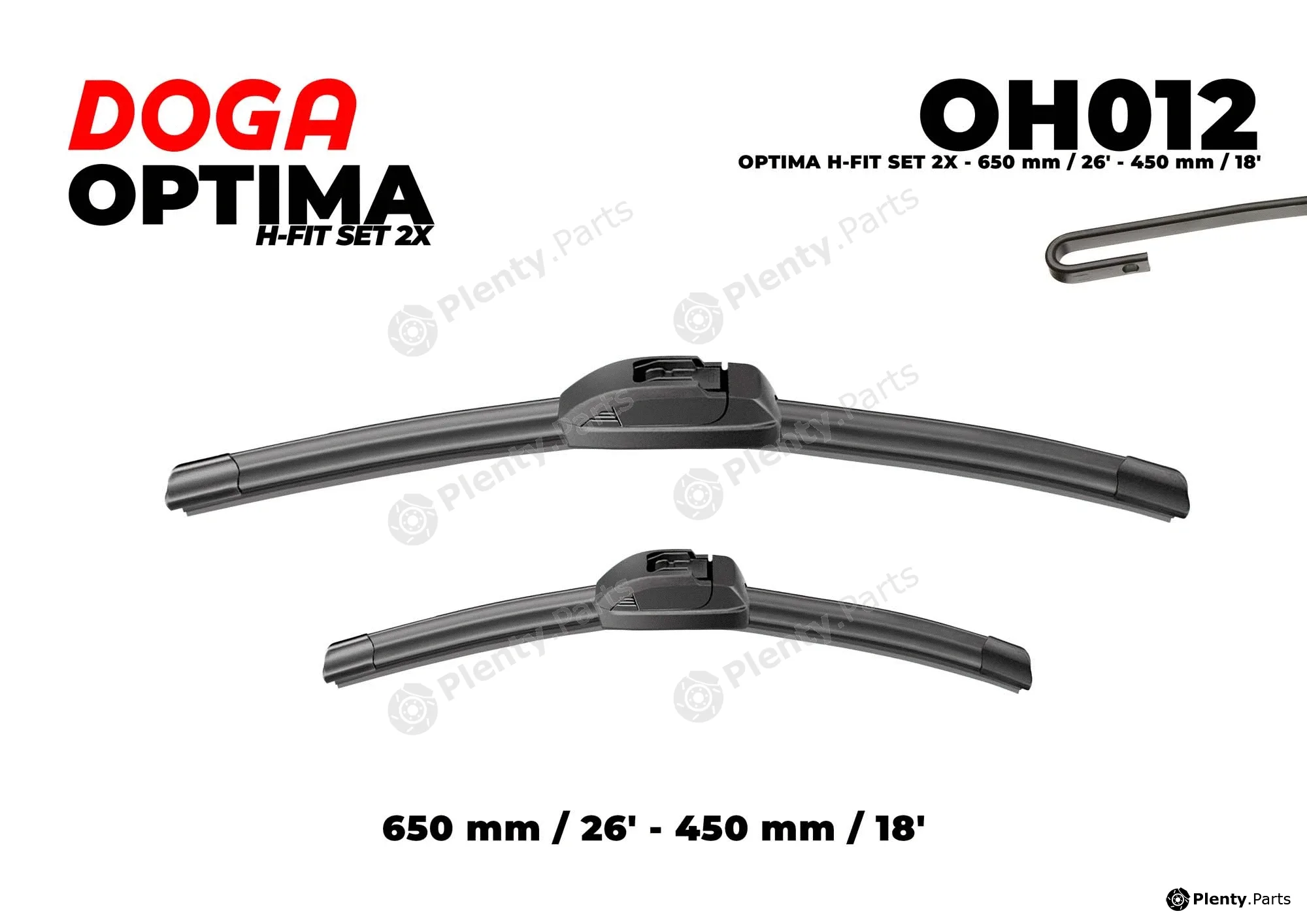 Doga OH012 — Wiper Blade OPTIMA H-FIT SET 2X