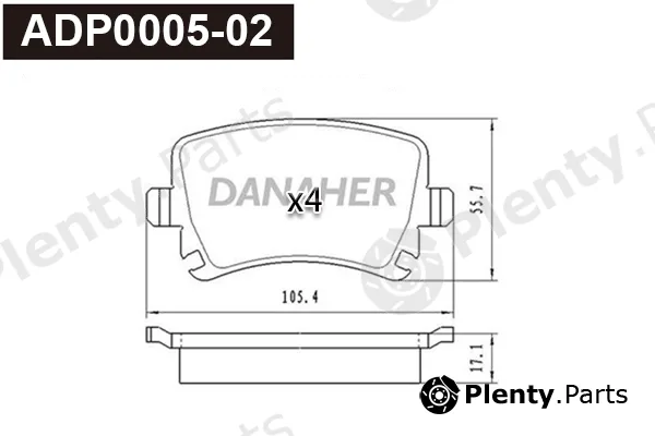 Danaher ADP0005-02 — Brake Pad Set, disc brake