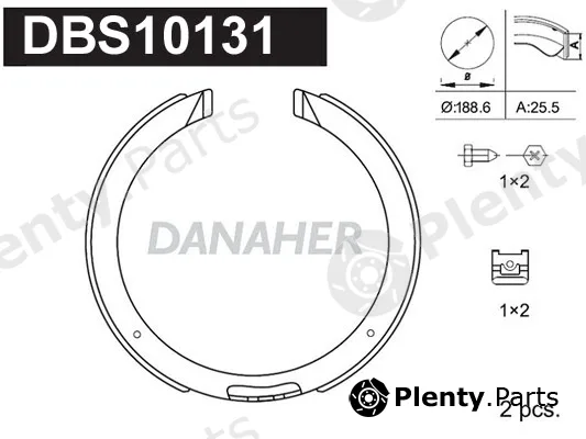 Danaher DBS10131 — Brake Shoe Set, parking brake