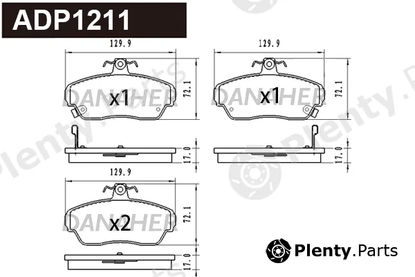 Danaher ADP1211 — Brake Pad Set, disc brake