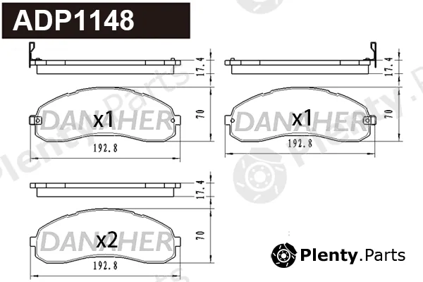 Danaher ADP1148 — Brake Pad Set, disc brake