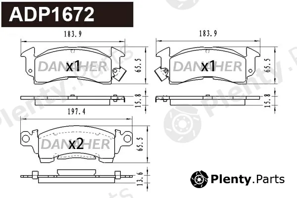 Danaher ADP1672 — Brake Pad Set, disc brake
