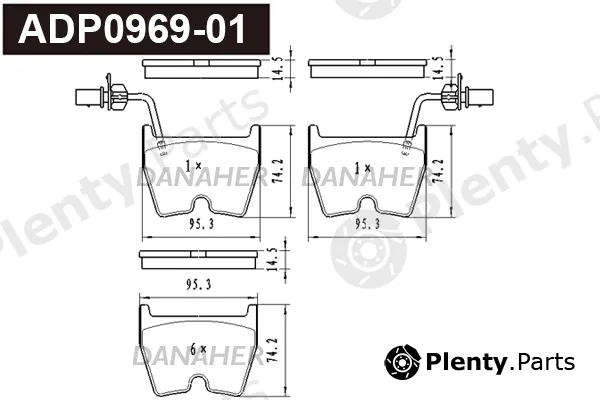 Danaher ADP0969-01 — Brake Pad Set, disc brake