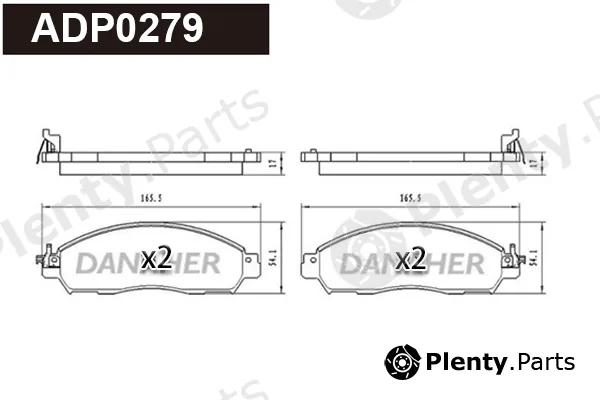 Danaher ADP0279 — Brake Pad Set, disc brake