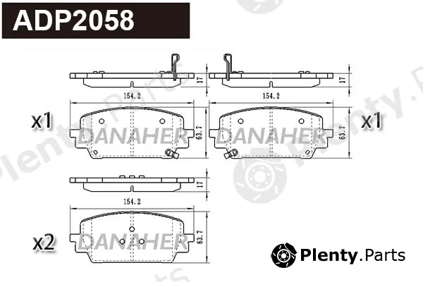 Danaher ADP2058 — Brake Pad Set, disc brake