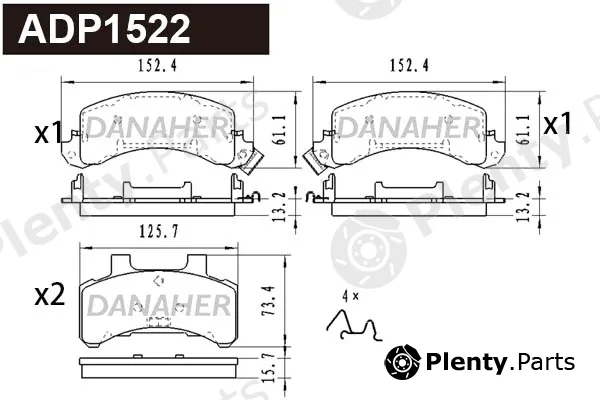 Danaher ADP1522 — Brake Pad Set, disc brake