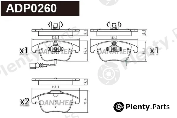 Danaher ADP0260 — Brake Pad Set, disc brake