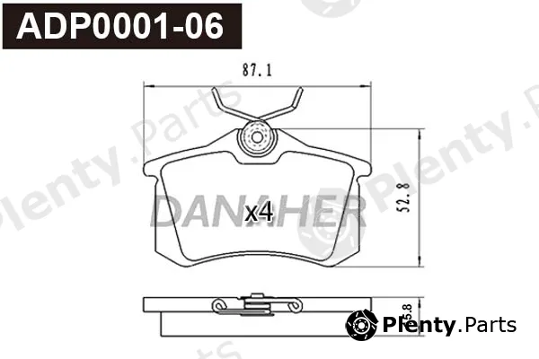 Danaher ADP0001-06 — Brake Pad Set, disc brake