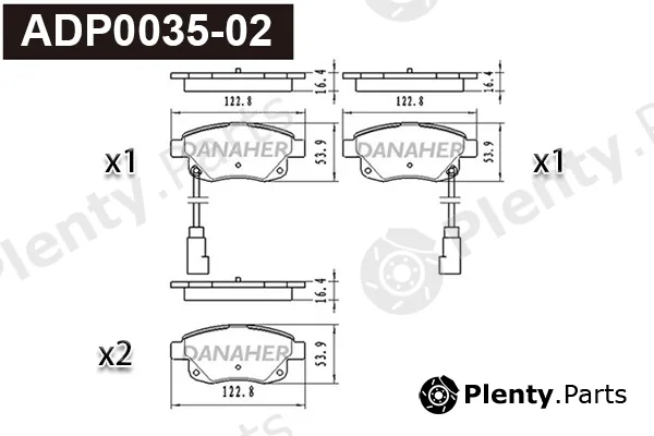 Danaher ADP0035-02 — Brake Pad Set, disc brake